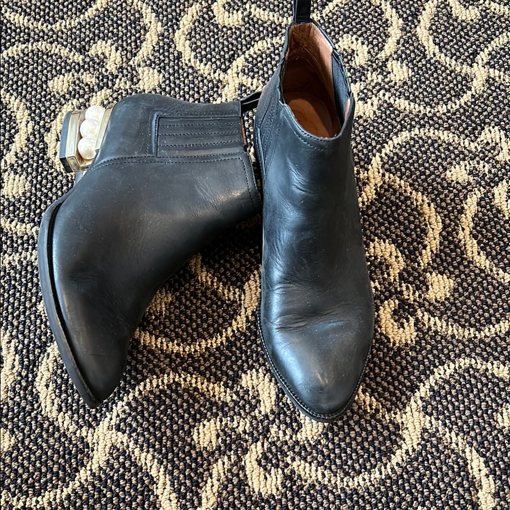 Black Leather Ankle Boots